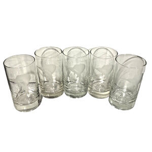 Vintage Cocktail Glasses Game Fish Swordfish Sport Fishing Barware Set of 5